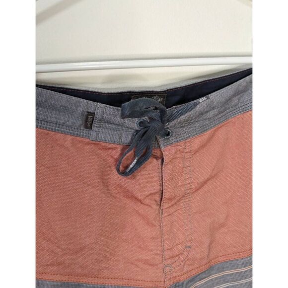 Vans Swim Trunks Boardshorts Orange and Gray Strips - Size 34 - Picture 4 of 8